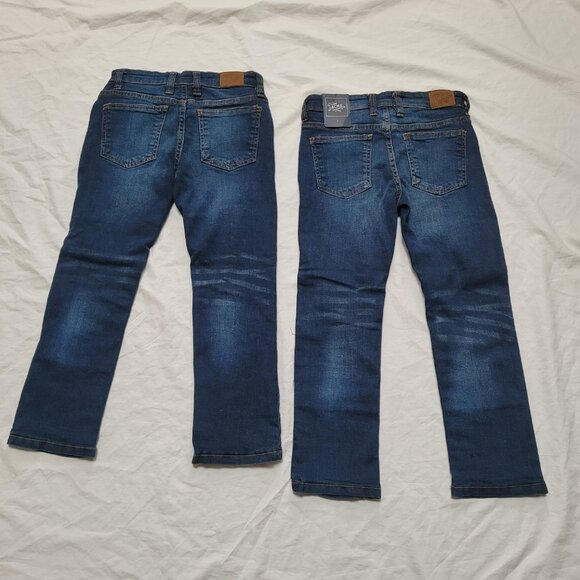 JACHS Kids Jeans 7 Distressed Dark Wash Jersey Knit Lined set of 2 New Pockets - Picture 6 of 11